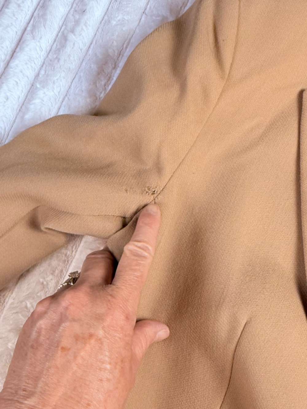J.Crew 100% Wool One-Button Blazer Beige Size 6 (note flaws) - Picture 9 of 11